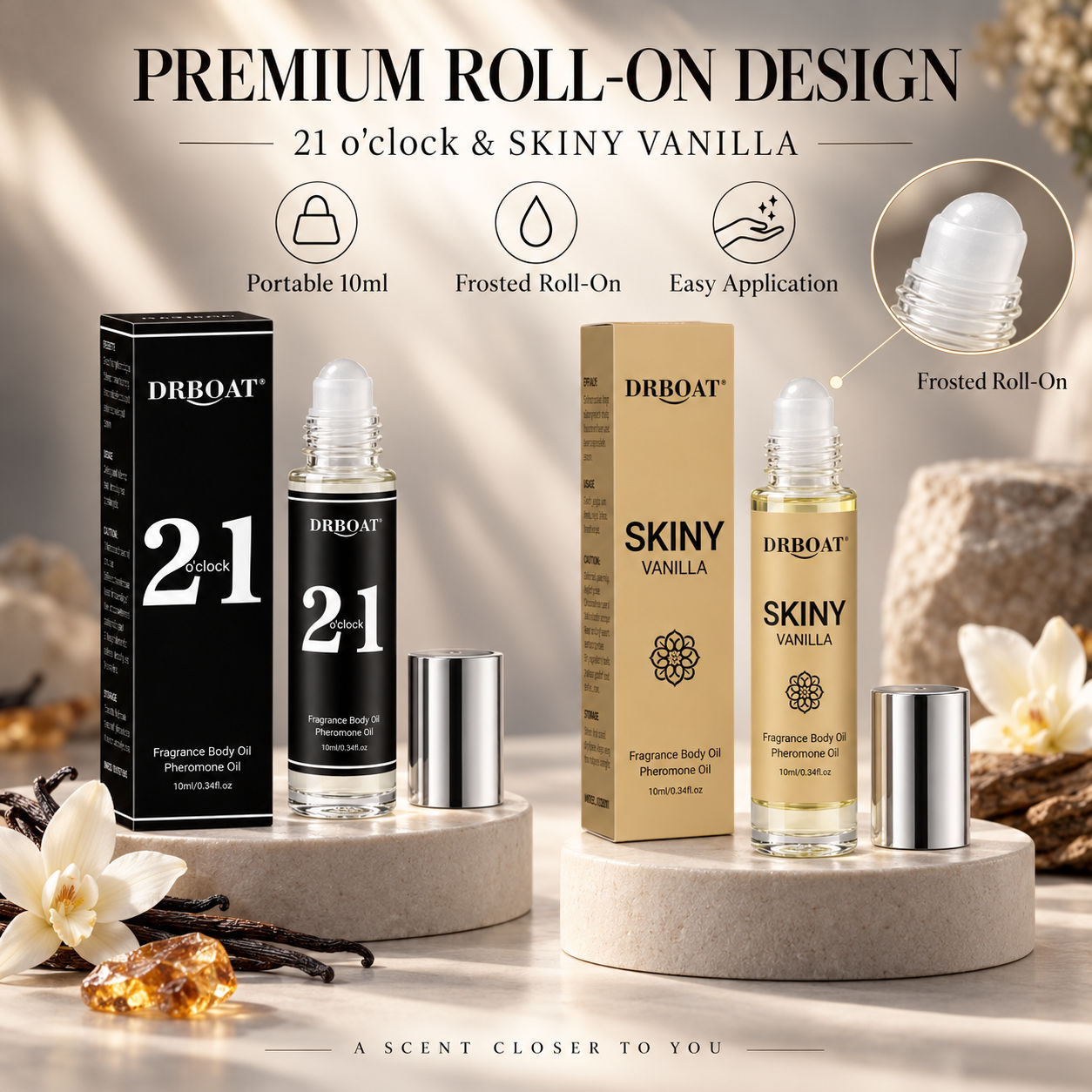 Perfume Alcohol Fragrance - Мужской роликовый парфюм, ароматы: карамель, янтарь,